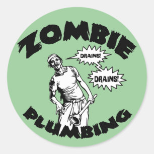 Zombie Loodgieterij Ronde Sticker