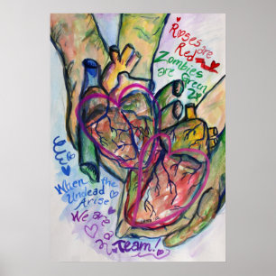 Zombie Love Poem Art Peinture Imprimantes Poster