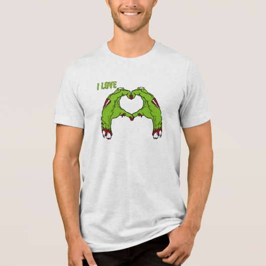 Zombie Love Tri-Blend Shirt (Voorkant)