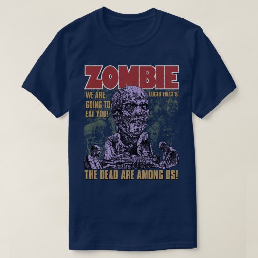Zombie Lucio Fulci Italiaanse Horror T-shirt (Design voorkant)