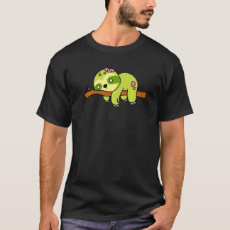 Zombie Luiaard Halloween Dier Schattig Monster Gra T-shirt