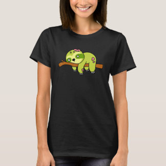 Zombie Luiaard Halloween Dier Schattig Monster Gra T-shirt