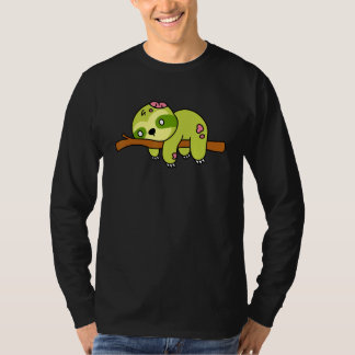 Zombie Luiaard Halloween Dier Schattig Monster Gra T-shirt