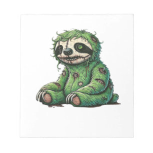 Zombie Luiaard Halloween Zombie Luiaard Zombie Lie Notitieblok