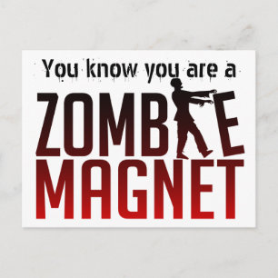 ZOMBIE MAGNET briefkaart, pas aan Briefkaart