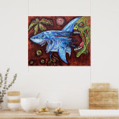 Zombie Mange Poster de requin (Cuisine)