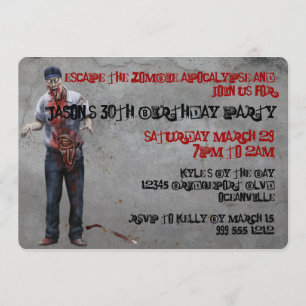 Zombie Mechanic Custom Birthday Invites Kaart