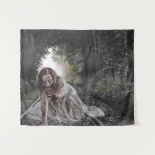 Zombie meisje in de Bossen Wandkleed