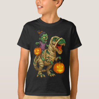 Zombie Meisje Ridder Mummie T Rex Halloween Kinder T-shirt