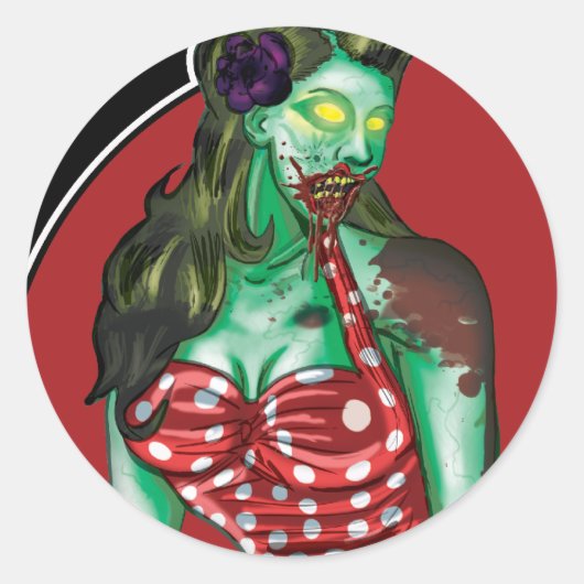 Zombie Meisje Sticker (Voorkant)