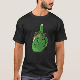 Zombie Middelvinger Dappere Persoon T-shirt