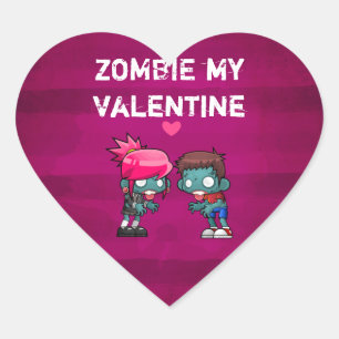 Zombie Mijn Valentijn Creepy Cute Hart Sticker