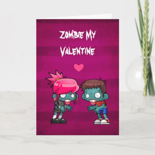 Zombie Mijn Valentijnsdag Schattig En Griezelig Feestdagen Kaart