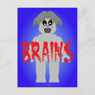 Zombie Minifig 'Brains' Briefkaart