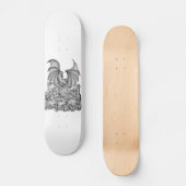 Zombie mit Drache Bleistiftzeichnung Skateboard (Voorkant)
