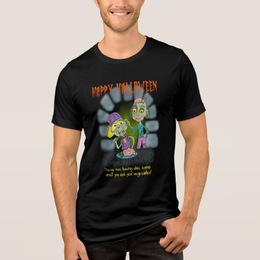 Zombie moeder en zoon Halloween Tri-Blend Shirt (Voorkant)