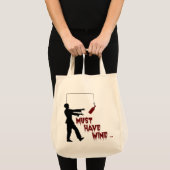 Zombie moet wijn hebben tote bag (Voorkant (product))