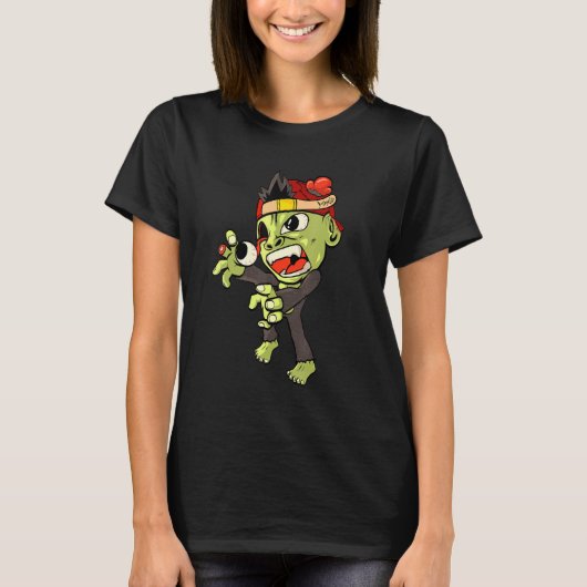 Zombie Monkey Horror Scary Halloween T-shirt (Voorkant)