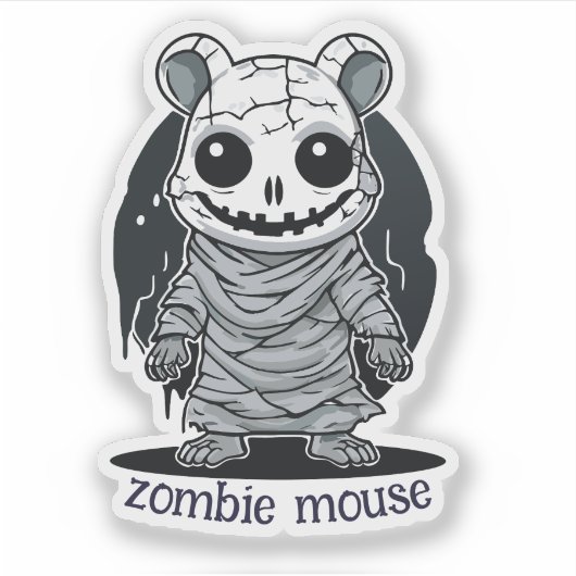 Zombie Mouse Sticker (Voorkant)