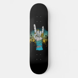 Zombie Muziek Rock Concert Teken van Hoorns Skateboard