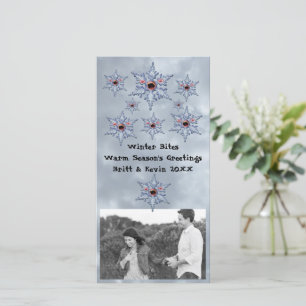 Zombie-objecten sneeuwen en fotokaart toevoegen feestdagenkaart