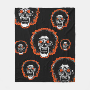 ZOMBIE - Oeil orange - Couverture polaire multi-fa