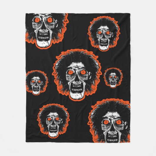ZOMBIE - Oeil orange - Couverture polaire multi-fa (Devant)