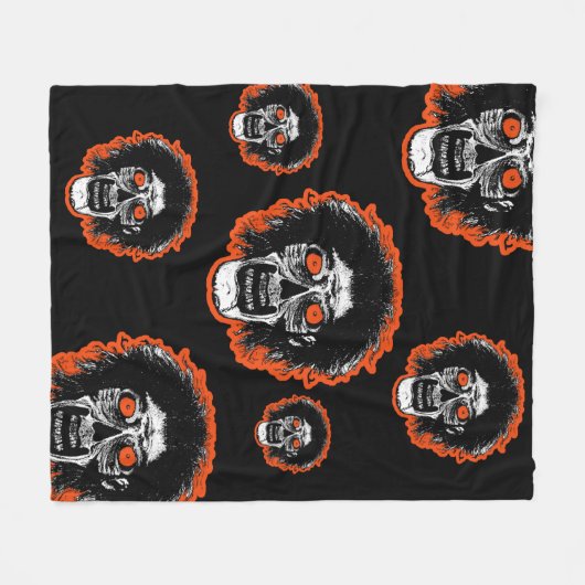 ZOMBIE - Oeil orange - Couverture polaire multi-fa (Devant (Horizontal))