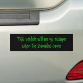Zombie ontsnapping bumpersticker (Op auto)
