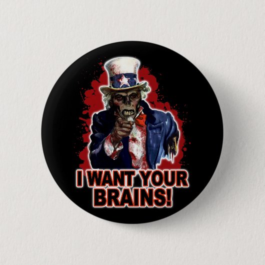 Zombie oom Sam Ronde Button 5,7 Cm (Voorkant)