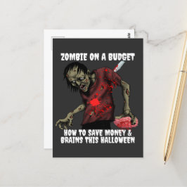 Zombie op een budget Halloween Briefkaart