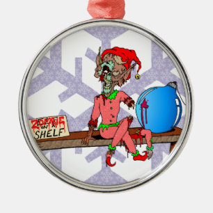 Zombie op een Plank Metalen Ornament