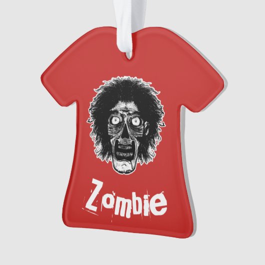 Zombie - op rood ornament (voorkant)