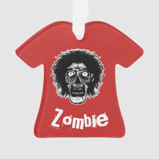 Zombie - op rood ornament (voorkant)
