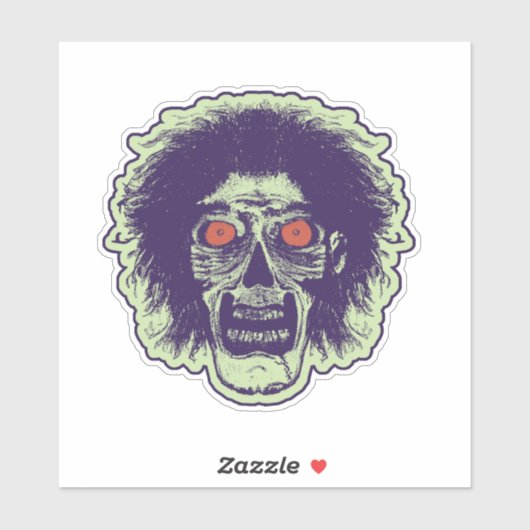 Zombie Oranje Eyes Green Sticker (Vel)