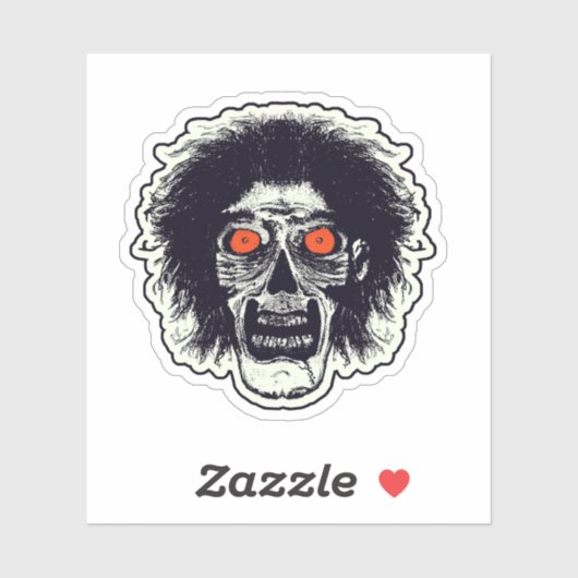Zombie Oranje Eyes Sticker (Vel)