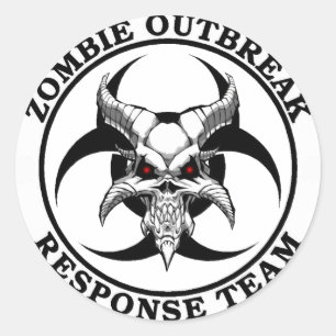 Zombie Outbreak Biohazard Demon Ronde Sticker