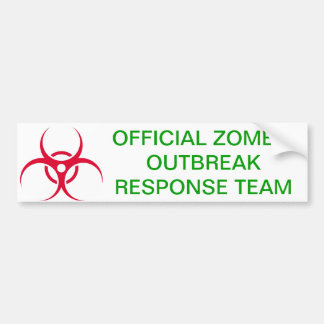 Zombie Outbreak Bumpersticker