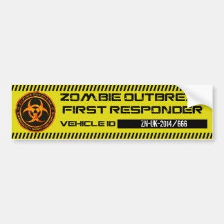 Zombie Outbreak First Responder Bumpersticker