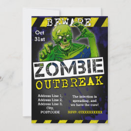 Zombie Outbreak Halloween Party Nodig Aangepaste Kaart