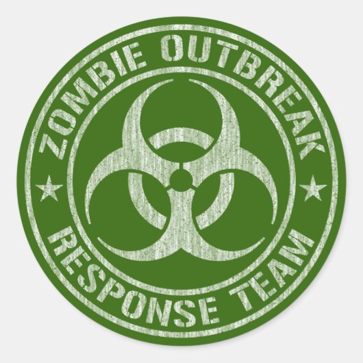 Zombie Outbreak Response Team Army Ronde Sticker (Voorkant)