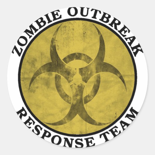 Zombie Outbreak Response Team (Biohazard) Ronde Sticker (Voorkant)