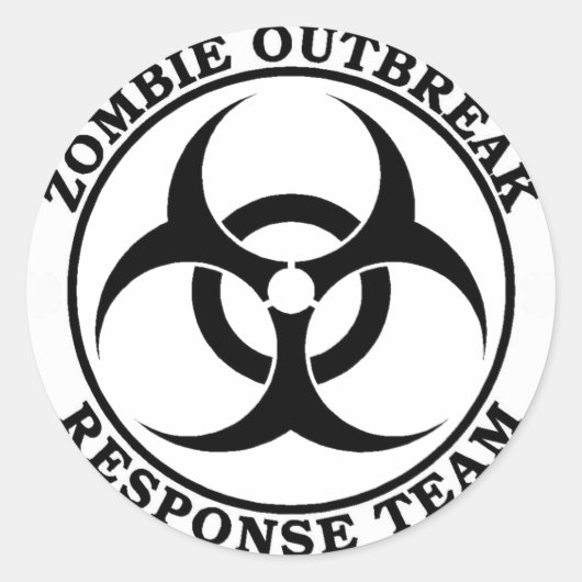 Zombie Outbreak Response Team (Biohazard) Ronde Sticker (Voorkant)