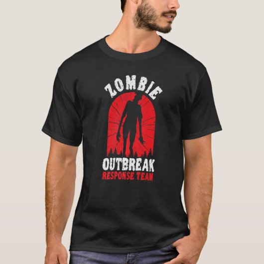 Zombie Outbreak Response Team Halloween Trick Or T T-shirt (Voorkant)