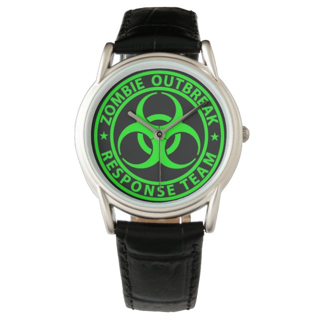 Zombie Outbreak Response Team Neon Green Horloge (Voorkant)