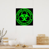 Zombie Outbreak Response Team Neon Green Poster (Keuken)