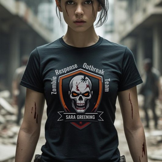 Zombie Outbreak Response Team votre nom T-shirt