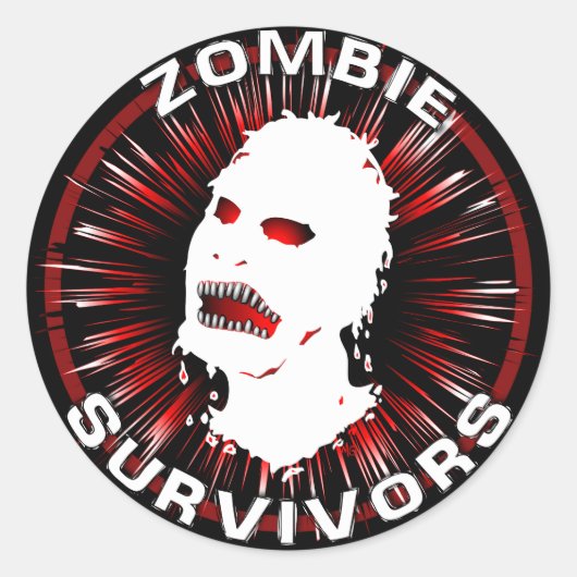 Zombie overlevenden icoon flair ronde sticker (Voorkant)