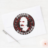 Zombie overlevenden icoon flair ronde sticker (Envelop)