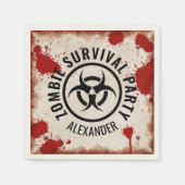 Zombie overlevingsfeest met een roestig teken en b servet (Voorkant)